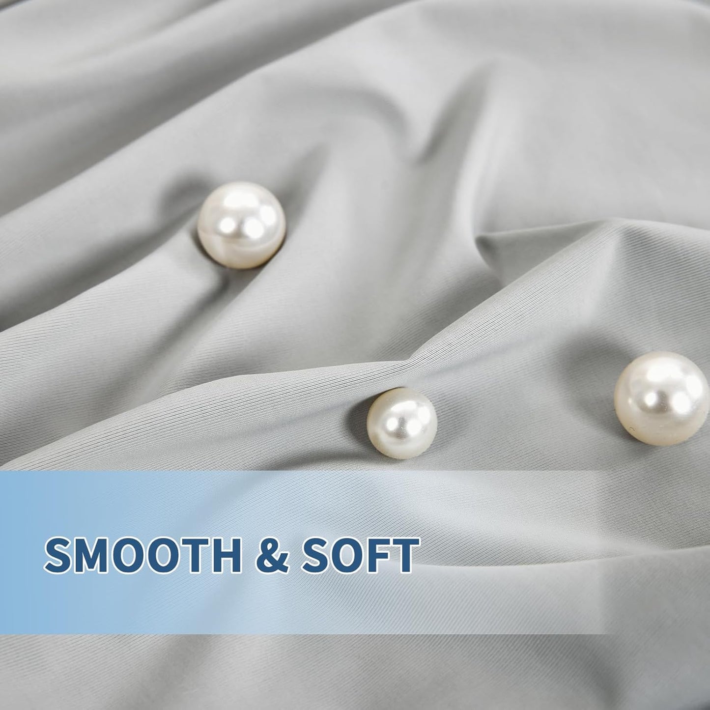 Cooling Pillow Cases Standard Size Set of 2, Ice Cool Silky Pillow Covers for Hot Sleepers & Night Sweats,Reduces Wrinkles & Frizz Softer Like Silk Pillow Cases,Silver Grey,Christmas Stocking Stuffers