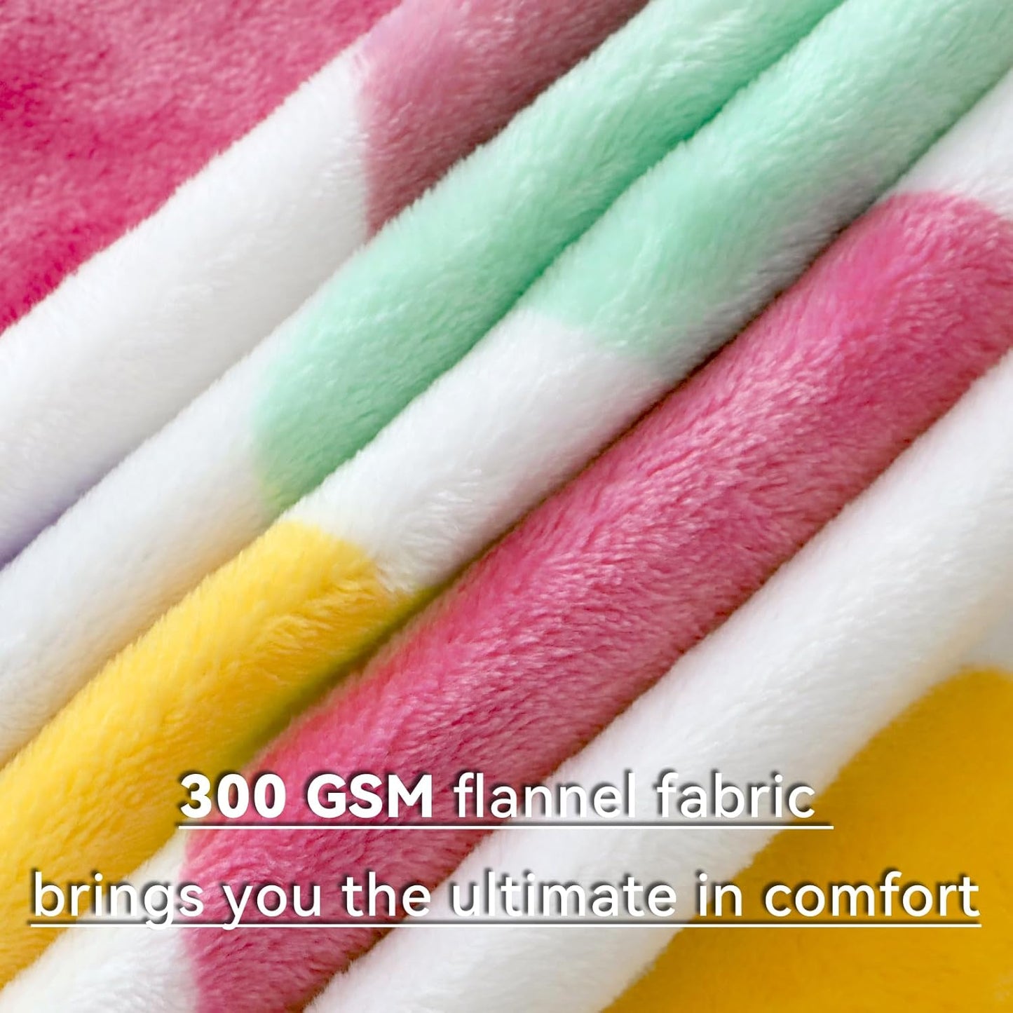 GEULAY Colorful Throw Blanket 50x60 - Cozy Multi Color Fleece Blanket for Bed, Couch, Sofa, Bedroom, Home Decor - Rainbow Gifts for Teens & Kids Birthday Christmas