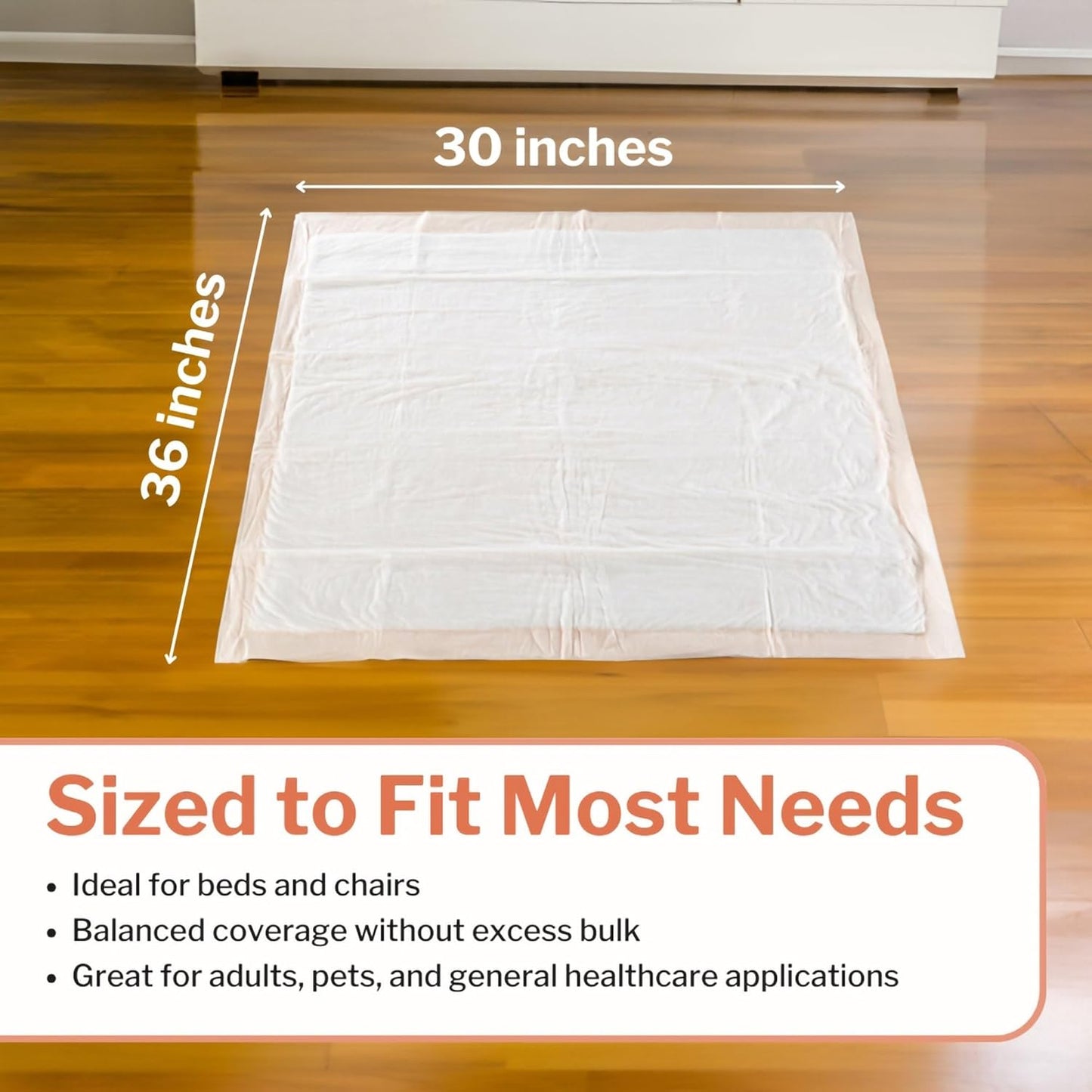 McKesson Underpads Disposable Bed Pads 30" x 36" [60 Count], Heavy Absorbency, Ultra Incontinence Chux Pads for Adults, Elderly, and Baby, Pee Pads