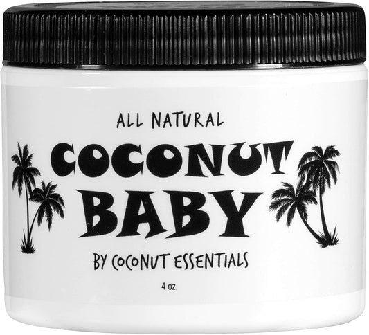 Coconut Essentials Coconut Baby Oil - Natural & Organic Moisturizer, Hair Oil for Cradle Cap Treatment, Newborn Sensitive Skin, Eczema & Psoriasis Relief, Unscented, Sunflower & GrapeSeed 4 floz