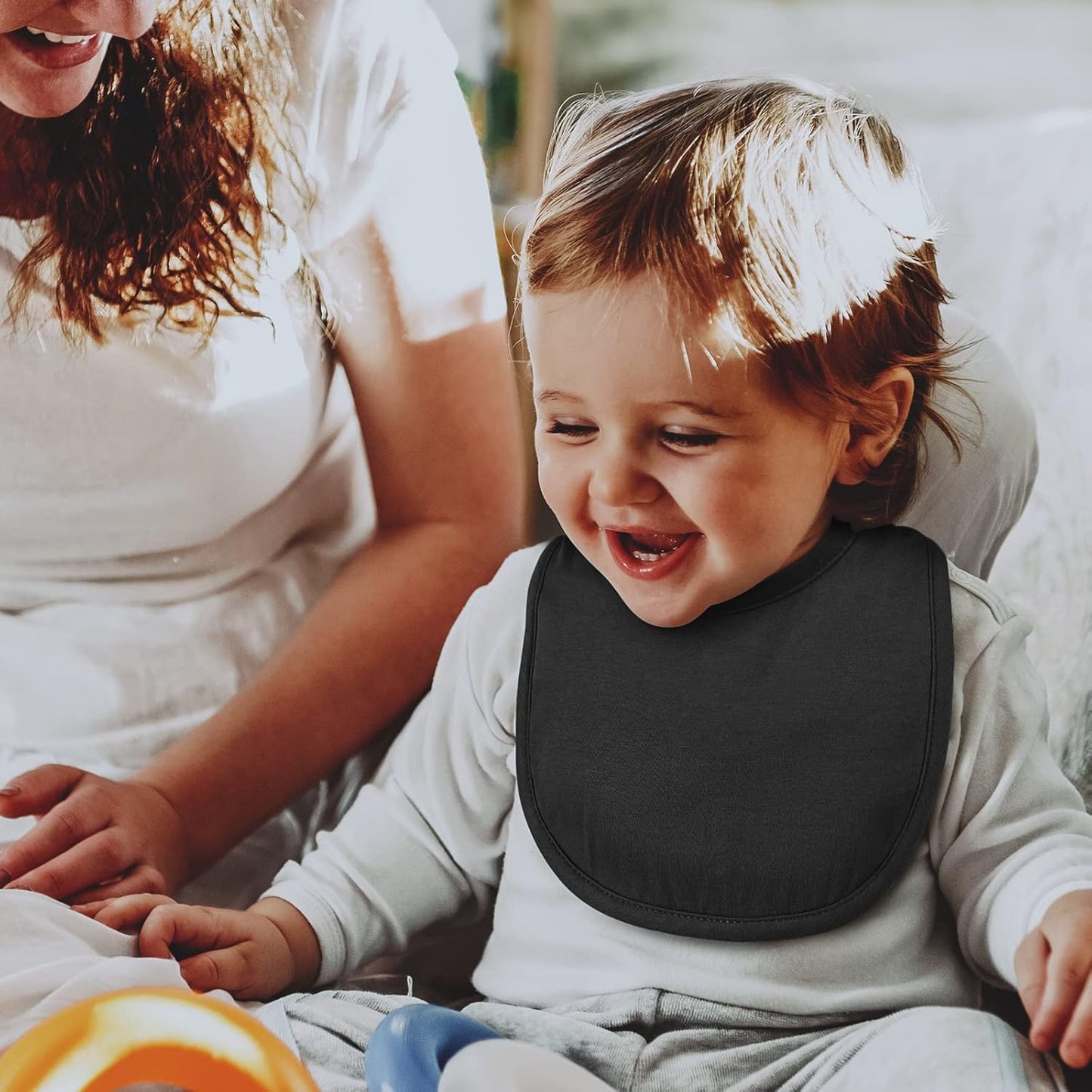 10 Pack Cotton Snap Bibs for Baby Boy Girl, Super Soft Drool Bibs for Teething and Feeding