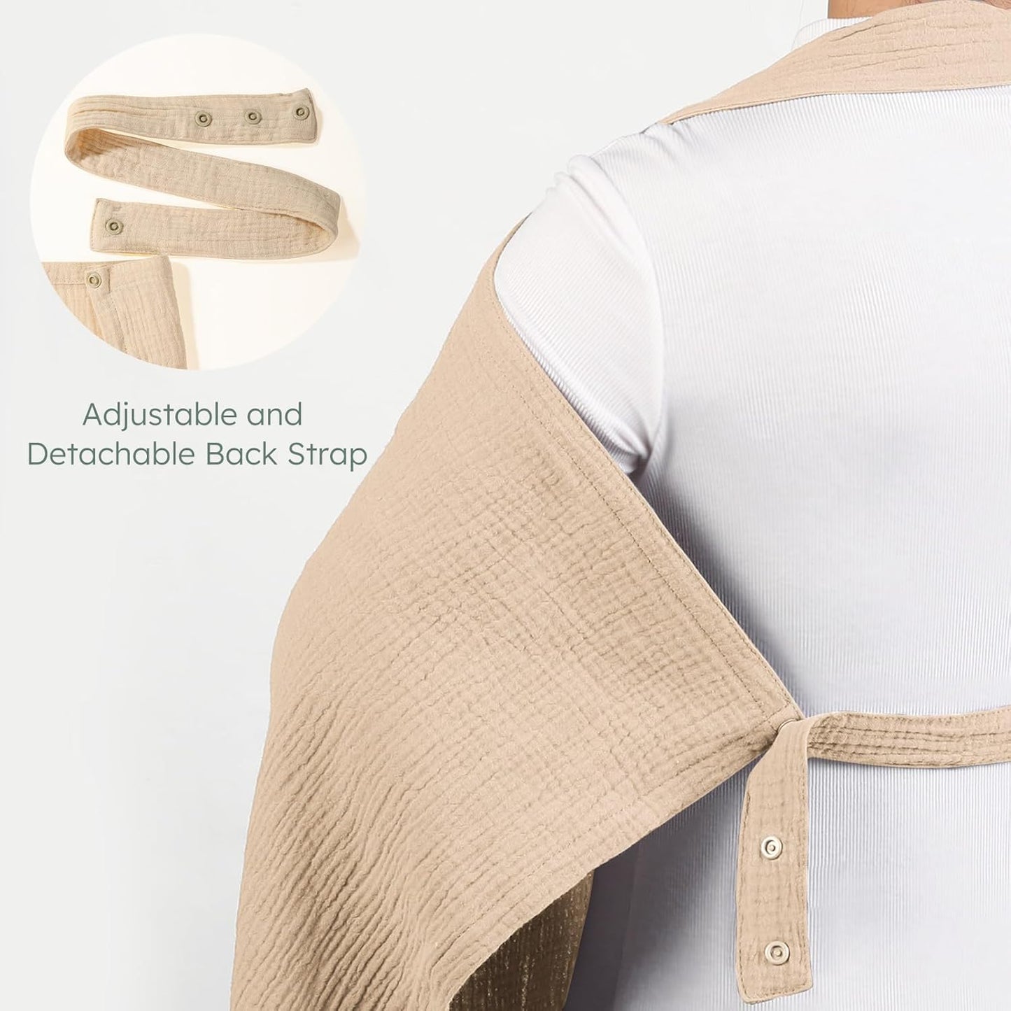 Yoofoss 2 Pack Muslin Nursing Cover for Breastfeeding, 100% Cotton Breastfeeding Cover with Arch Neckline, Soft Breathable Privacy Nursing Covers for Women, Multi-use Breastfeeding Essentials