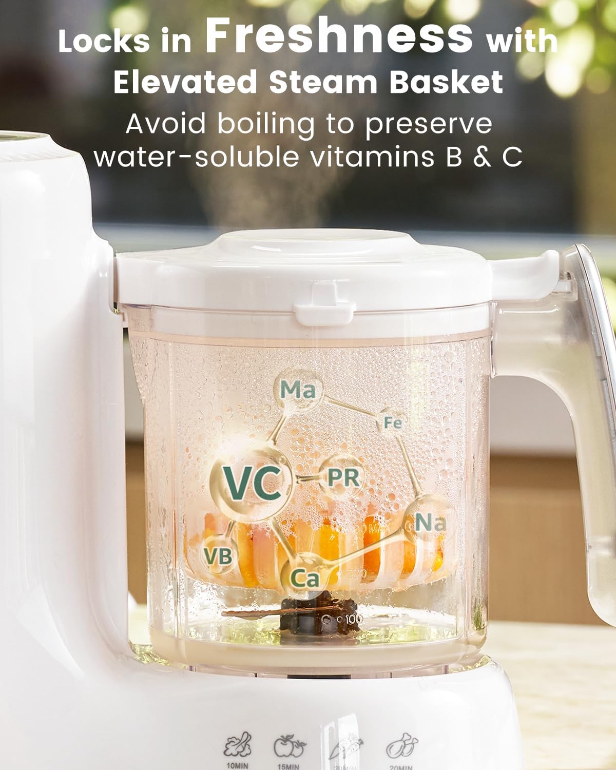 GROWNSY Baby Food Maker with Steam Basket, One Step Baby Food Processor Steamer Puree Blender Grinder Mills Machine, Auto Cooking Grinding and Sterili-zing for Healthy Homemade Baby Food, BPA-Free