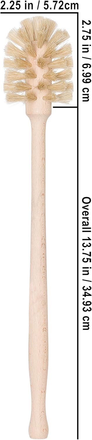REDECKER Bottle Brush Cleaner - Horsehair and Beechwood Handle for Vases, Pitchers, Mugs, and Baby Bottles, 13-3/4 Inch - Horsehair Bottle Brush - Wooden Bottle Brush - Wood Bottle Scrubber