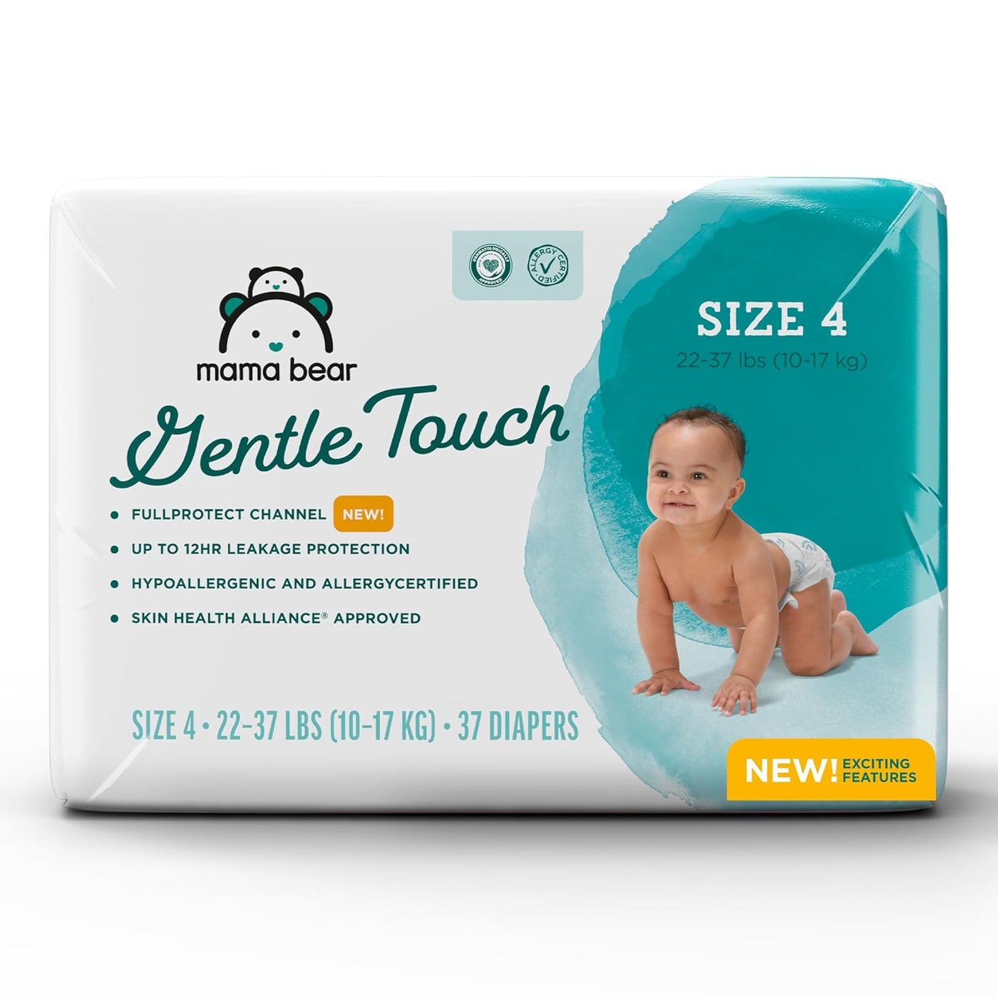 Amazon Brand - Mama Bear Gentle Touch Diapers, Size 4, 37 Count