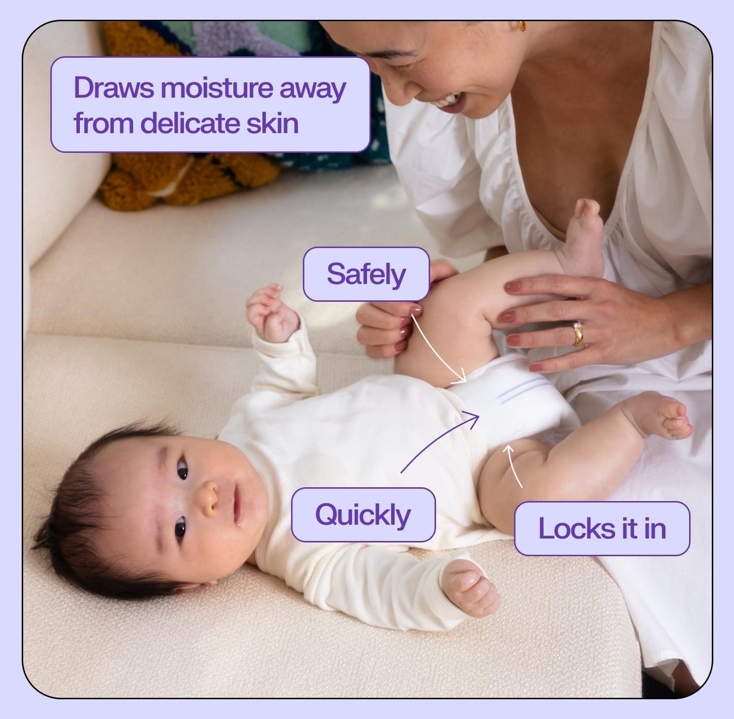 Freestyle BambooTek Diapers – (Size 3) Hyper Absorbent & Non-Toxic – Disposable Diapers for Sensitive Skin – Ultra Soft Diaper's (16-28 lbs) – 56 Count