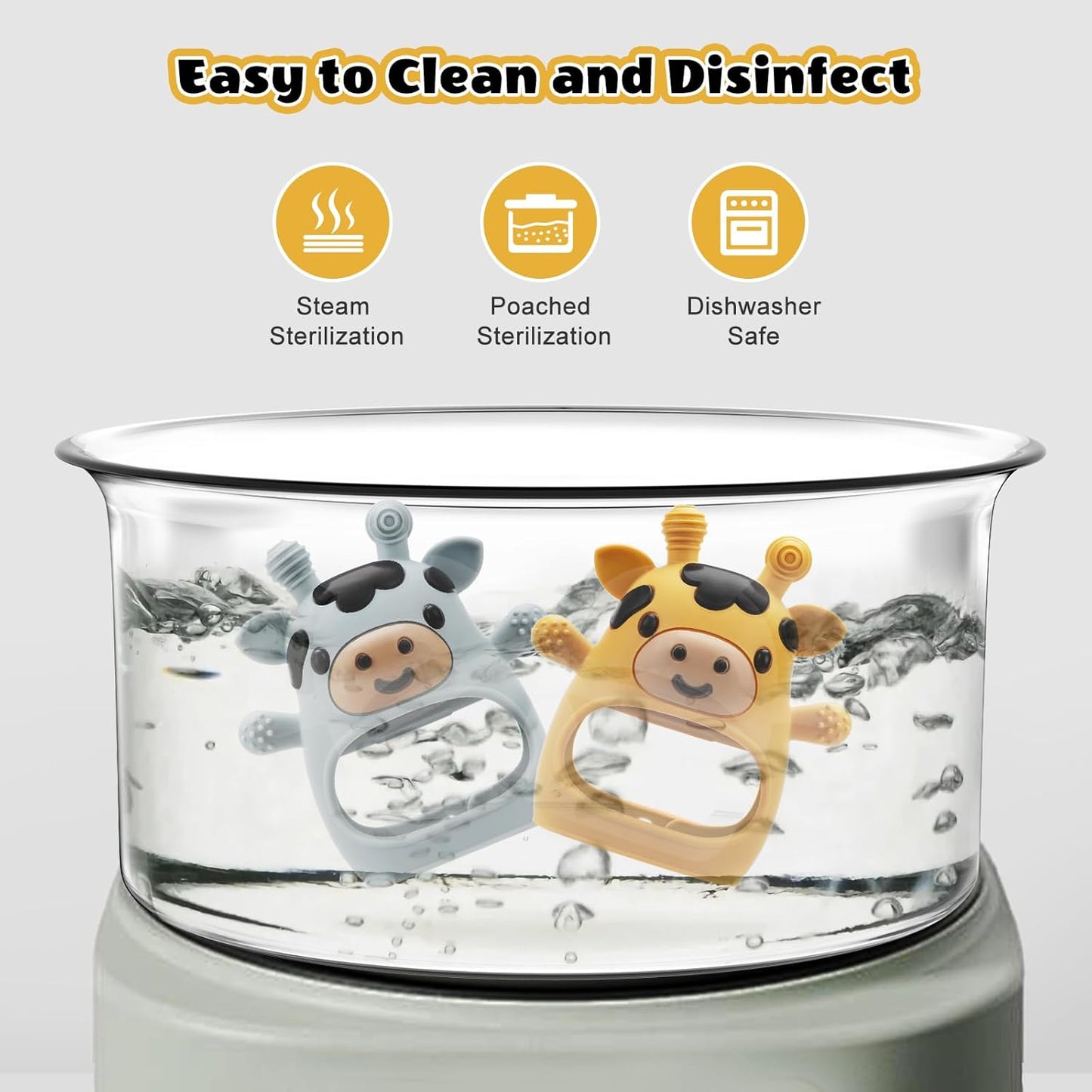 2 Pack Baby Teething Toys for 3-6 6-12 Months, Food Grade Silicone Infant Teether Mitten, Baby Essentials Teething Relief, Newborn Essentials Chew Toys for Sucking Needs