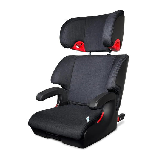 Clek Oobr High Back Booster Seat with Adjustable Headrest, Reclining Design, Latch System, and Retardant-Free Fabric (Mammoth Ziip)