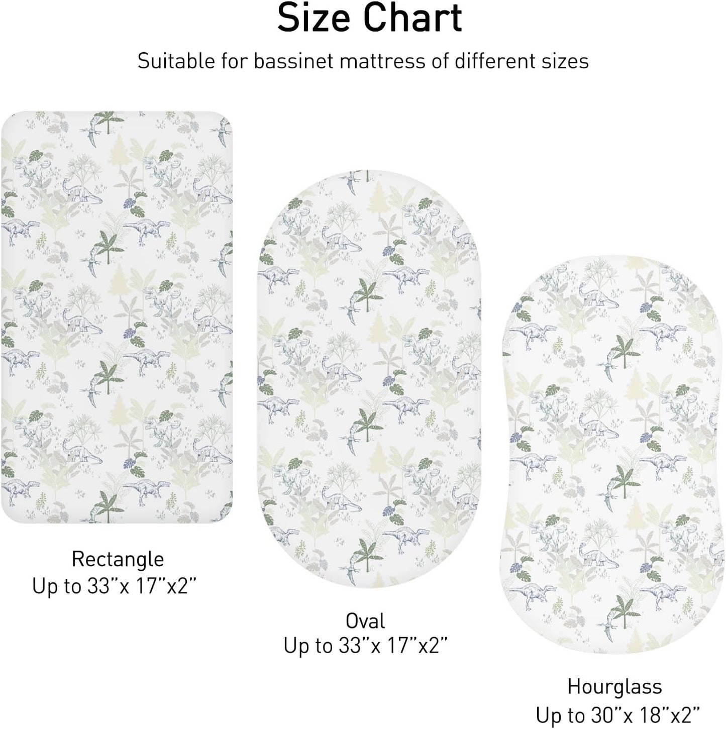 Bassinet Sheets, Bassinet Sheets for Baby Boy and Girl, Bassinet Sheet Neutral, Fit for Rectangle, Round, Oval, Hourglass Mattress, Flexible for Different Bassinet Pad/Mattress 4 Pack