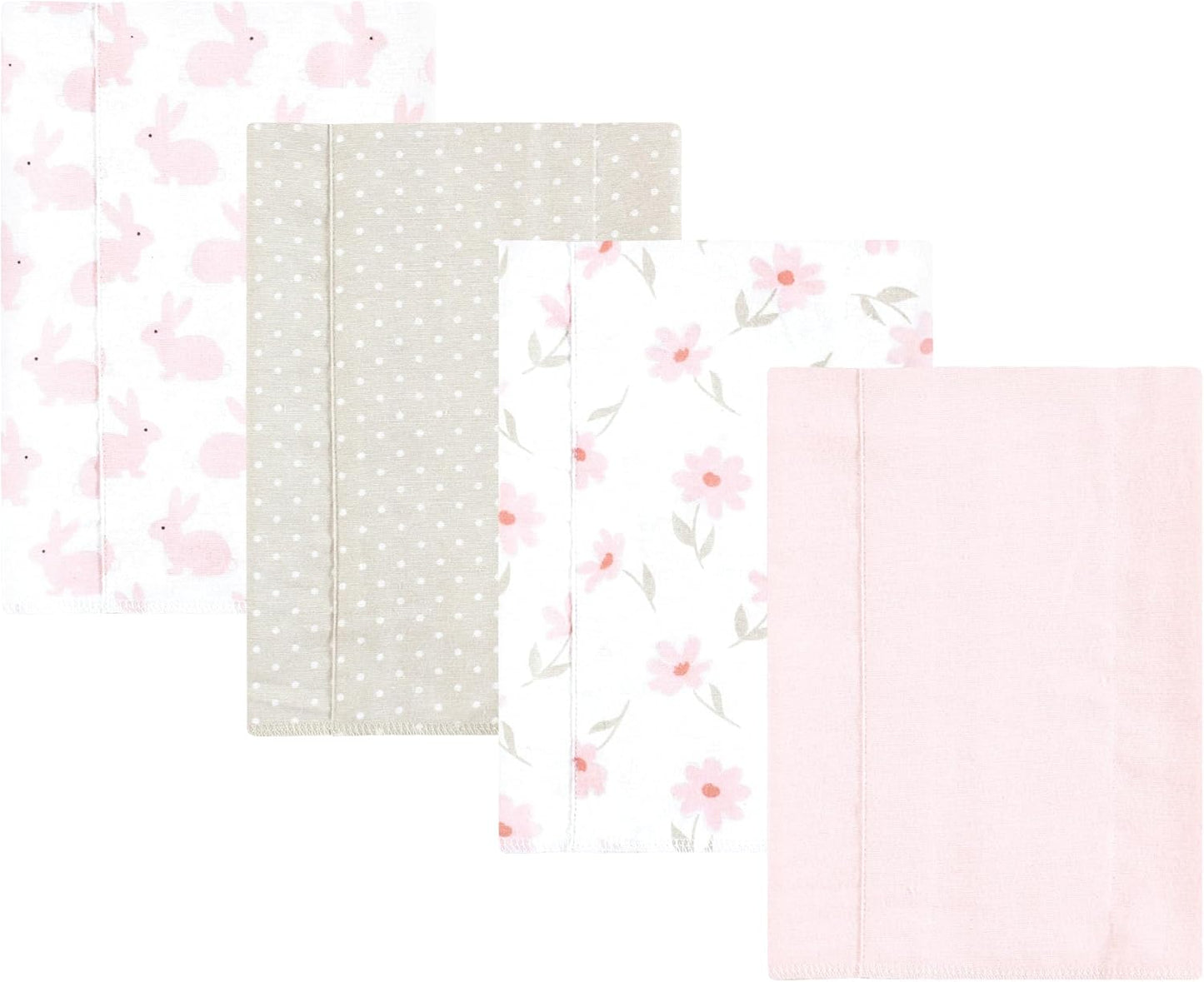 Luvable Friends Hudson Baby Flannel Burp Cloths 4pk, Sweet Honeycomb Pink