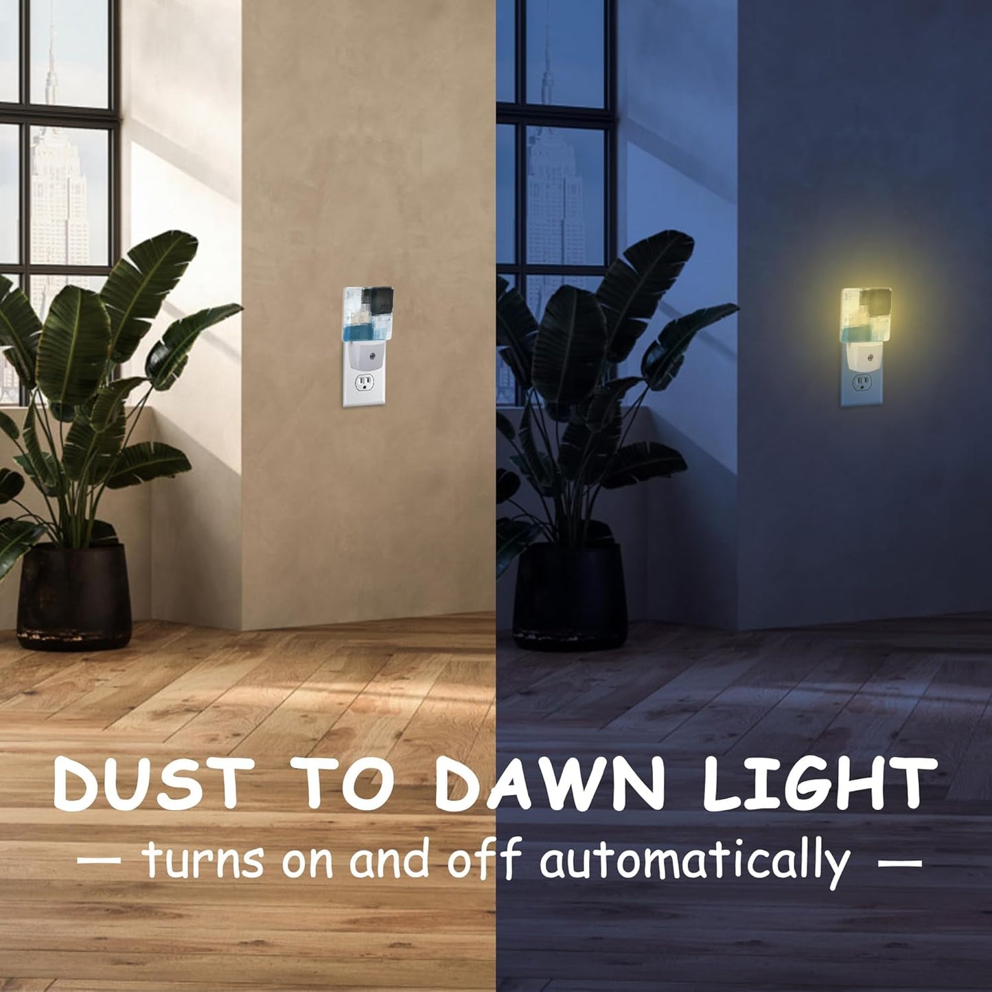 Night Light,Blue Beige Black Grey Art Painting Plug-in Night Light Auto Dusk-to-Dawn Sensor Energy Efficient LED Lamp for Room Decor,Hallway,Kitchen,Bathroom,Nursery,Stairs