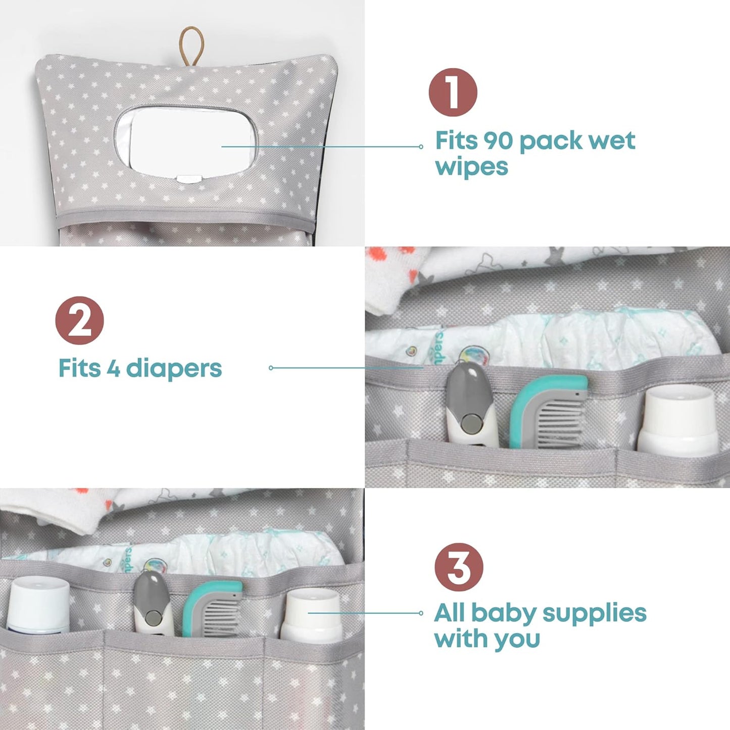 HAMUR Baby Diaper Bag Organizer – Travel-Friendly, Compact & Foldable | Stroller Pouch for Newborn Essentials – Must-Have for Boys & Girls (Anchor)