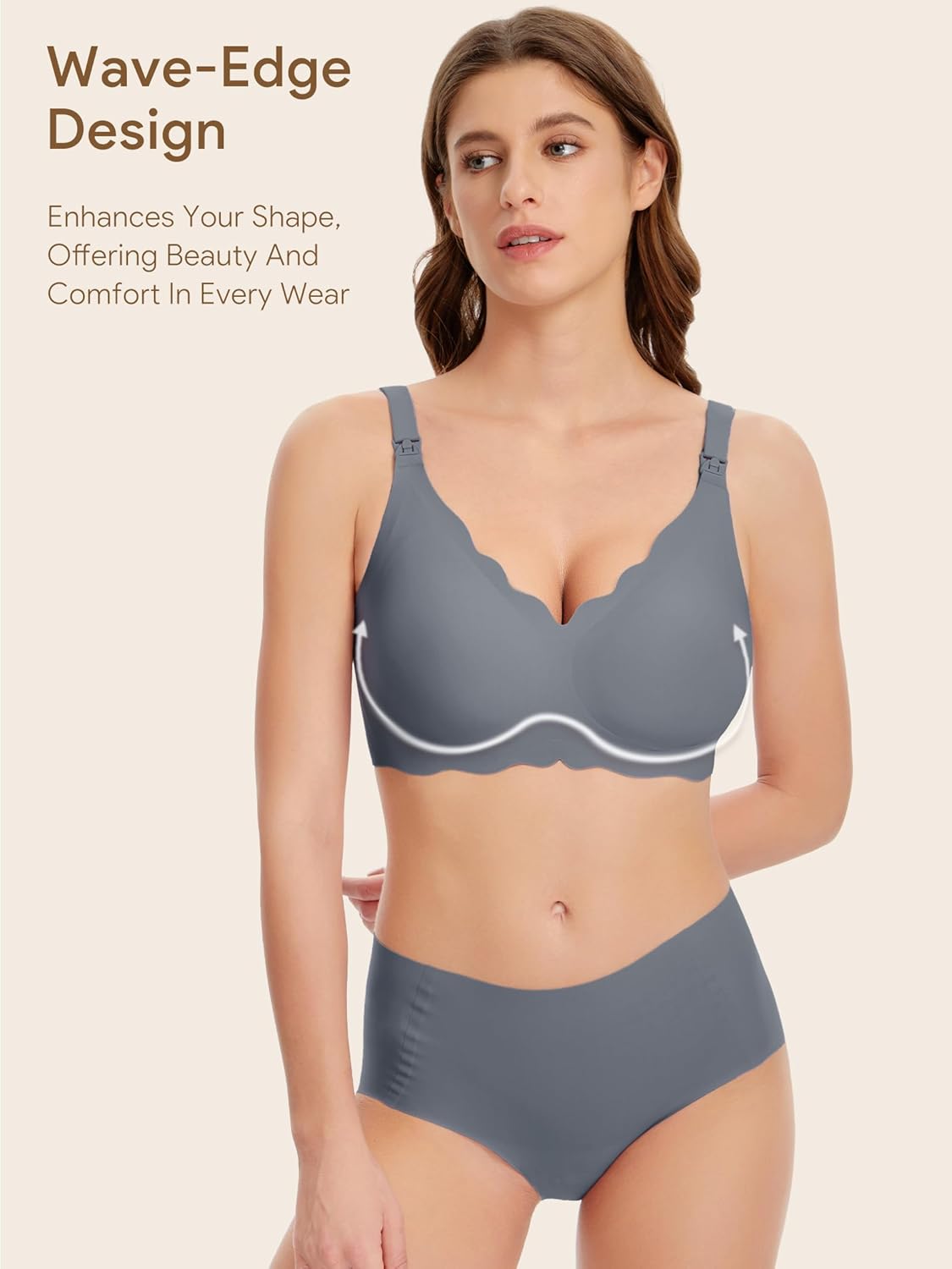 Angelhood Nursing Bras for Breastfeeding Ultra Comfort Seamless Maternity Bra Wireless Pregnancy Bralette with Bra Extender