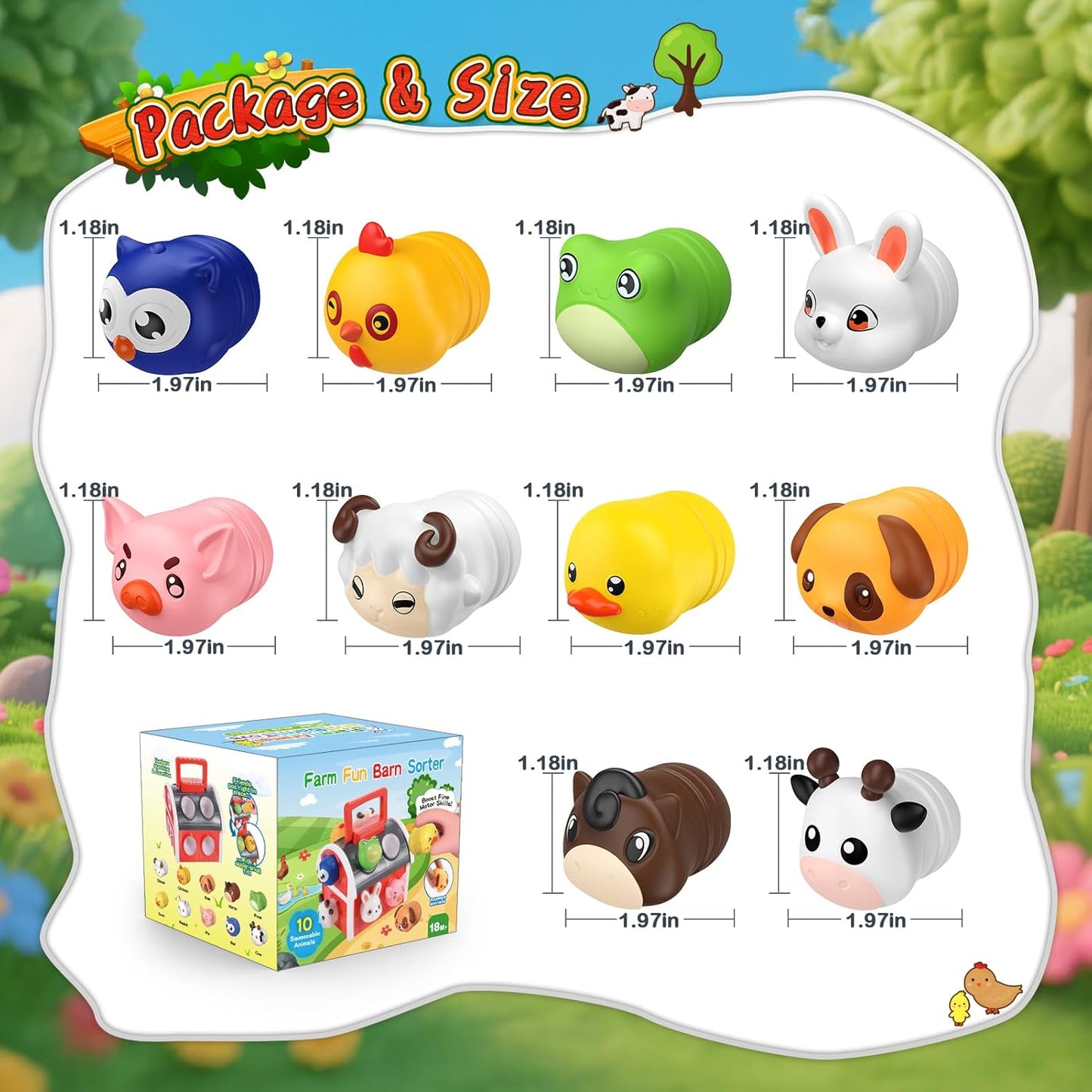 1-6 Year Old Girl Gifts, Animal Farm Montessori Toys for 1-5 Year Old Toddler Boy Toys 2-3 Farm Animals for Toddlers 1-3 Animal Toys Toddler Girl Toys Sensory Birthday Gifts for Girls