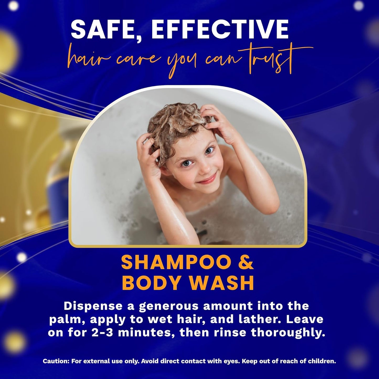 BABY HAIR - Blueberry Mineral Kids Shampoo/Body Wash, Sulfate-Free Kids Tearless Shampoo and Body Wash, Shampoo For Kids with Blueberry & Strawberry Oil and Aloe Vera, No Tears Shampoo, 10 fl.oz.