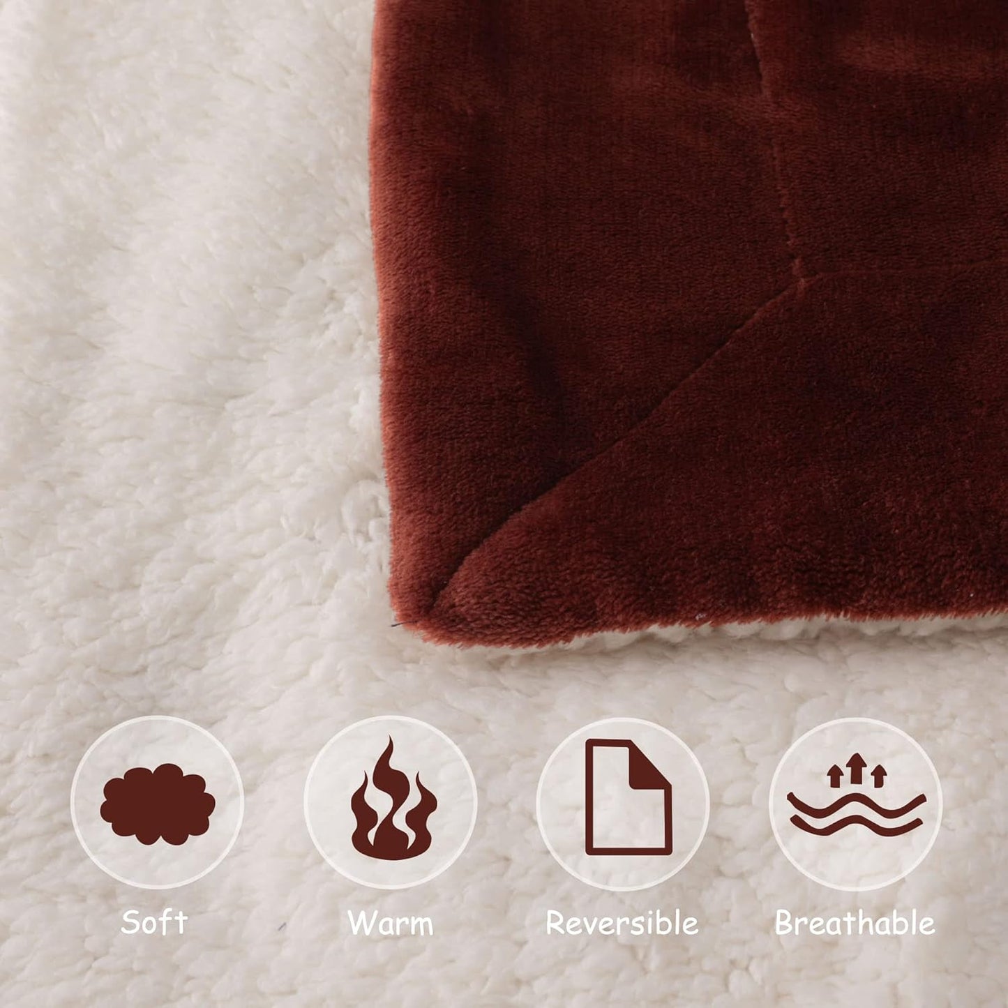 NANPIPER Baby Sherpa Blanket,Warm Toddler Throw Blanket,Soft Newborn Fleece Blanket for Winter (Brown,30x40 inches)