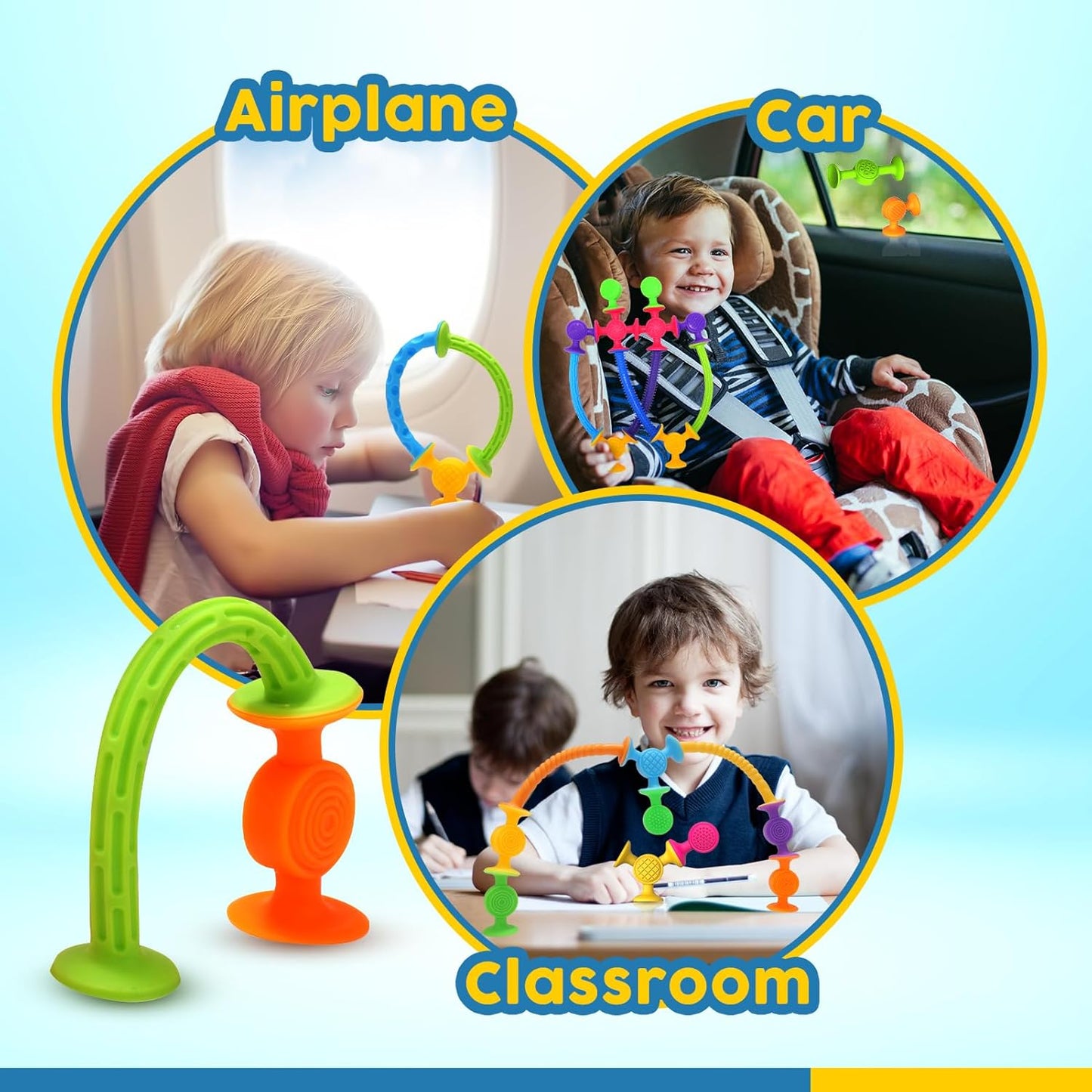 Silicone Suction Cup Toys - 20 Pcs Sensory Bath Toys for Baby Toddlers