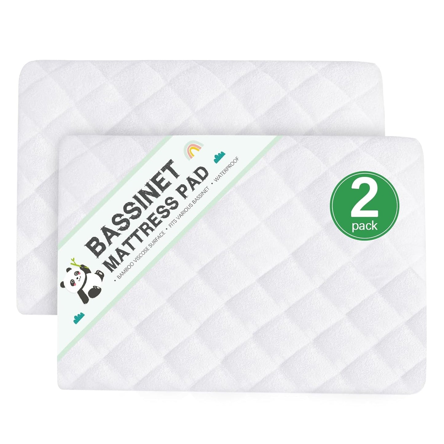 Waterproof Bassinet Mattress Protector, Fit for 20.5" x 35" Dream On Me Traveler/Seashell, AMKE 3 in 1, Besrey, TCBunny, Baby Joy, Bellababy Bedside