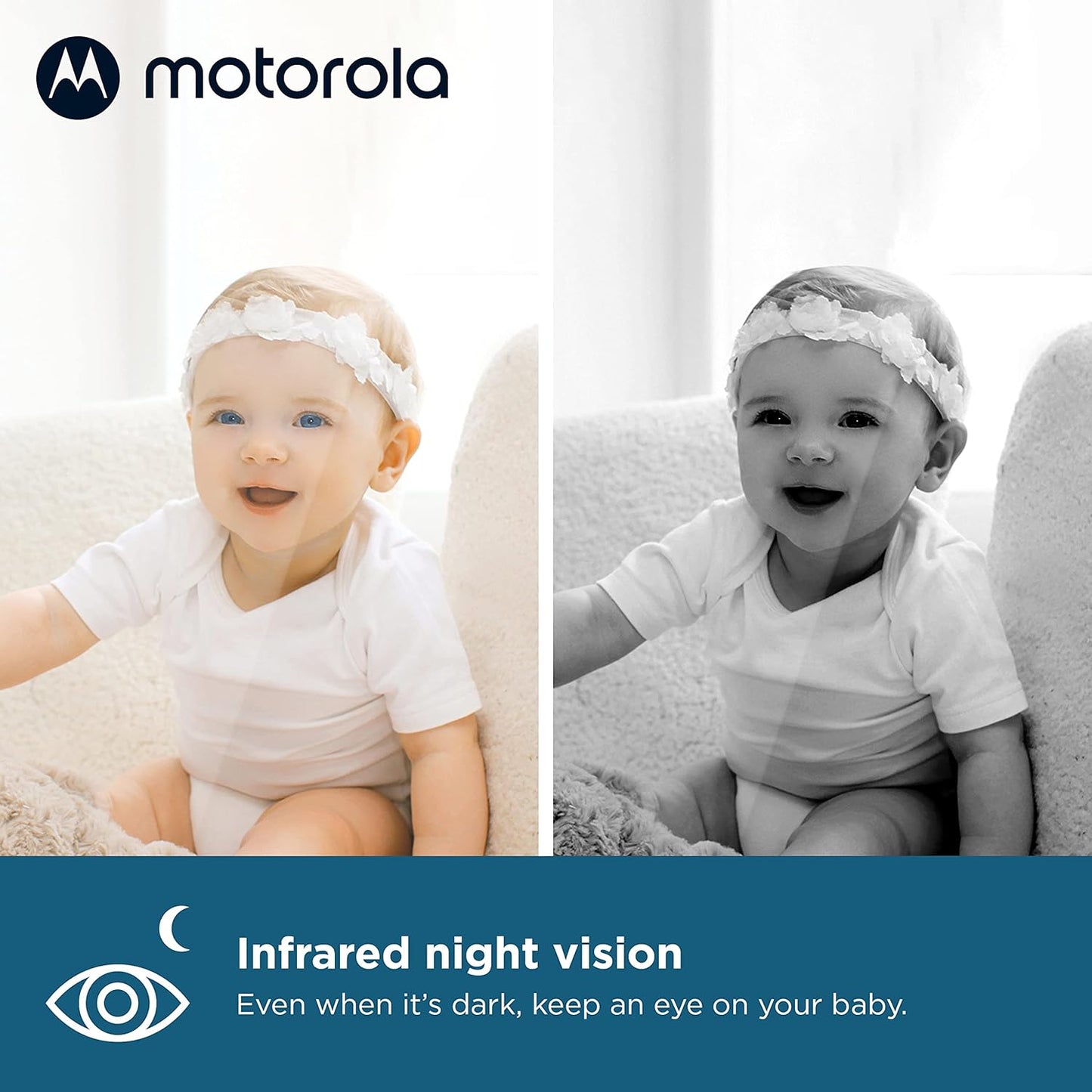 Motorola Nursery Baby Monitor Long Range with 2 Cameras and Audio, 4.3" Screen, 2-Way Audio VM34, No WiFi Needed, Manual Tilt/Pan, Digital Zoom, Lullabies, Temperature Sensor