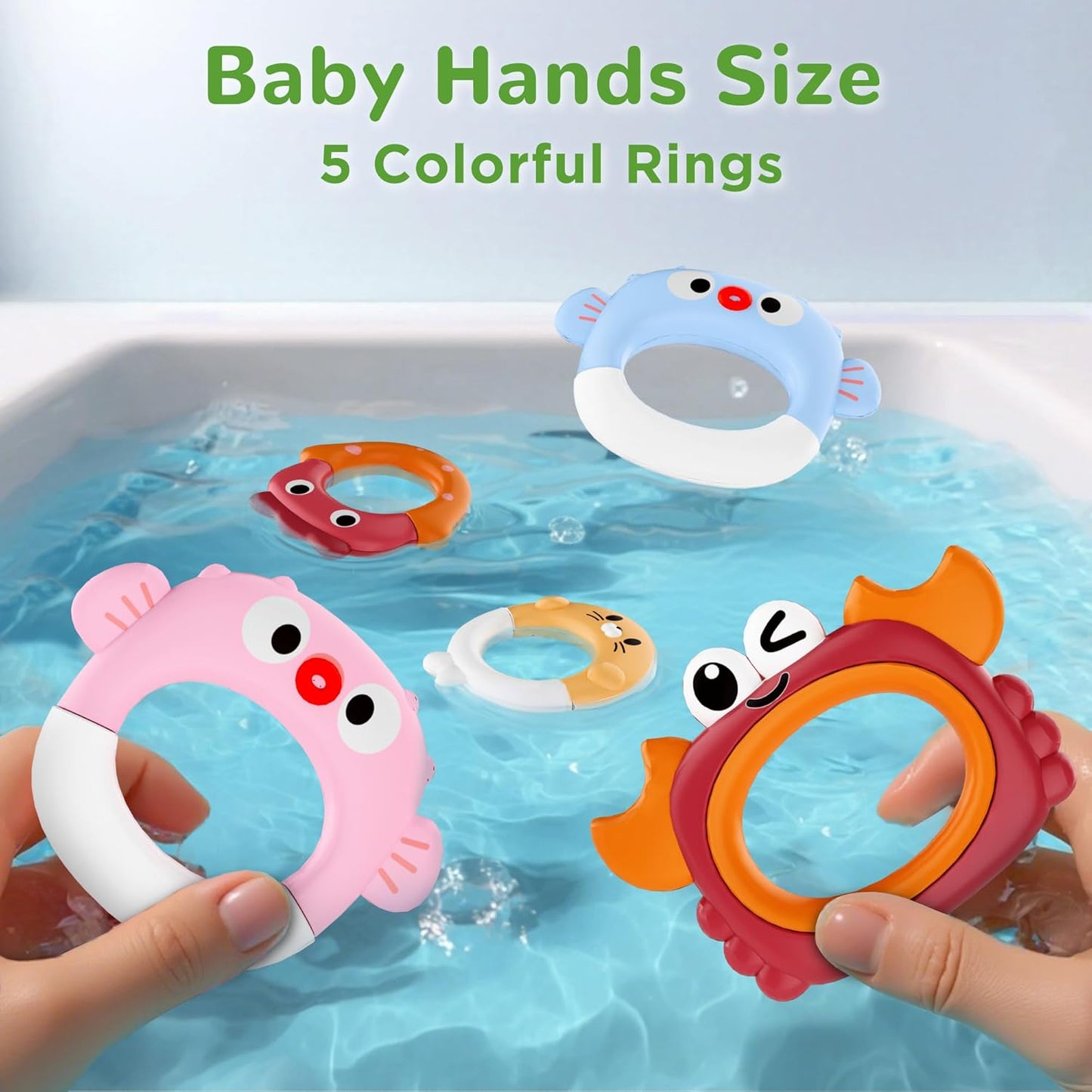 iPlay, iLearn Baby Bath Toy Set, Toddler Bathtub Toy Rechargeable Turtle Sprinkler W/ 5 Rings, Dinosaur Spiral Water Bathtime Shower Summer Birthday Gifts 18 Month 2 3 4 Year Old Kids Boy Girl Infant