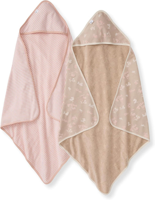 Burt's Bees Baby Hooded Towels, Absorbent Knit Terry, Super Soft Single Ply, 100% Organic Cotton