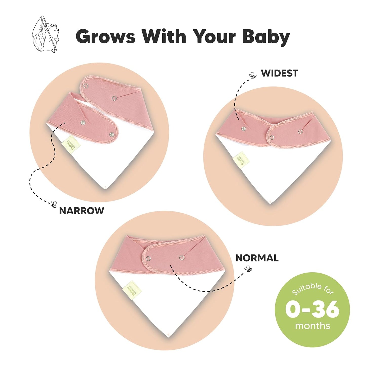 8-Pack Organic Baby Bandana Bibs for Girls - Super Absorbent Triangle Baby Bibs for Drooling and Teething Infant, 100% Cotton Extra Soft for Newborn, Infant 0-36 Months (Muted Pastel)
