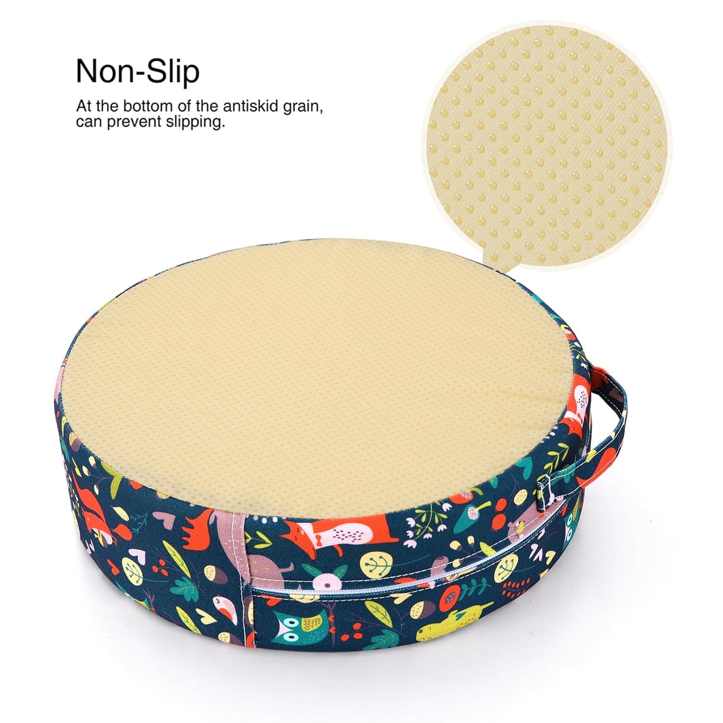 Zicac Portable Seat Cushion Washable with Non-Slip Bottom, Detachable Strong Support Cushion for Toddler Kids Baby Infant (Forest)