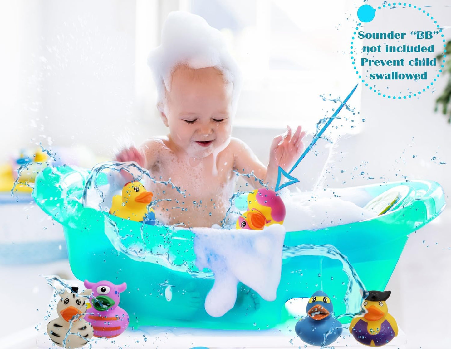 Assortment Rubber Duck Toy Duckies for Kids, Bath Birthday Gifts Baby Showers Classroom Incentives, Summer Beach and Pool Activity, 2" (20-Pack)