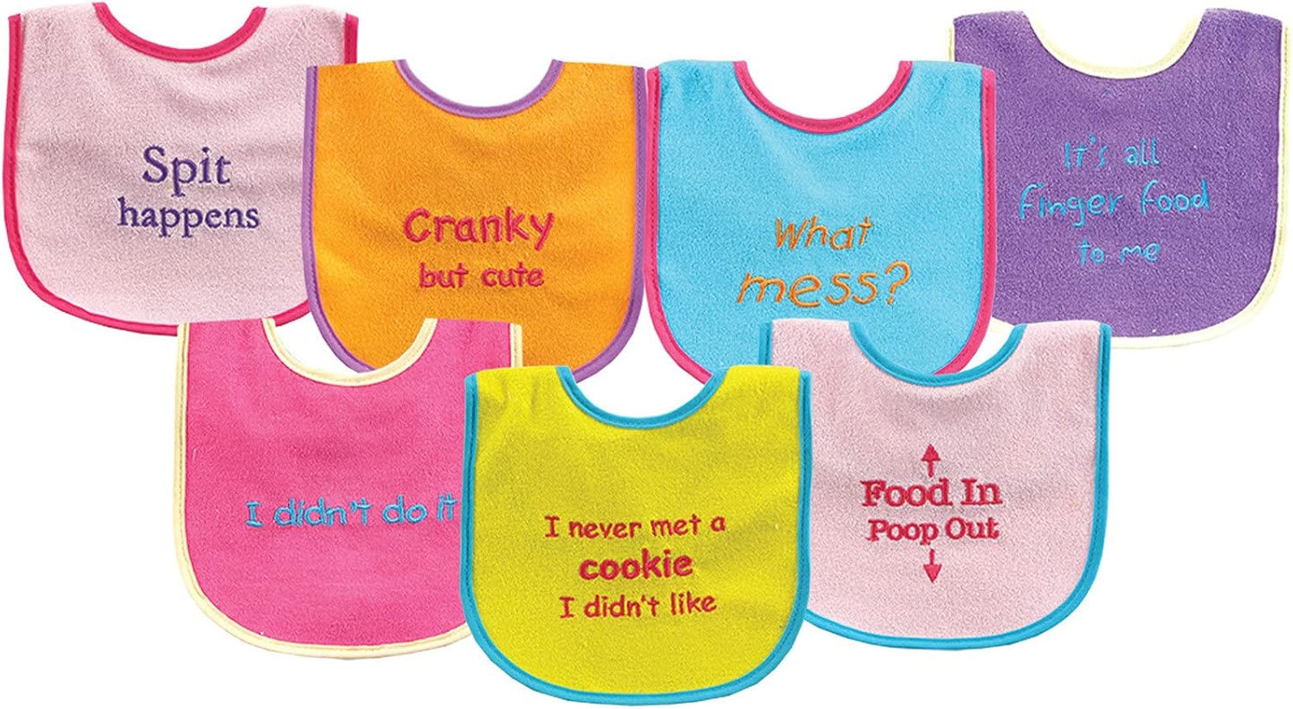 Luvable Friends Baby Cotton Terry Drooler Bibs with PEVA Back, Transportation, One Size