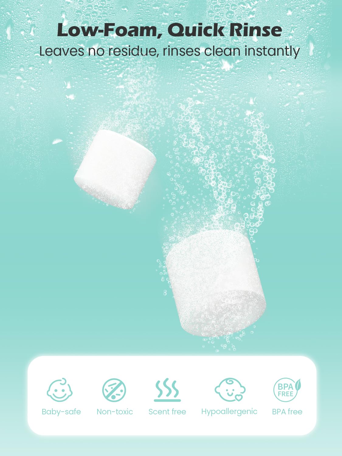 300PCS Official Detergent Cleaning Tablets: for Baby Brezza Grownsy Papablic Momfann Bottle Washer - Baby Bottle Washer Tablets for All Brands Bottles Washers Machines