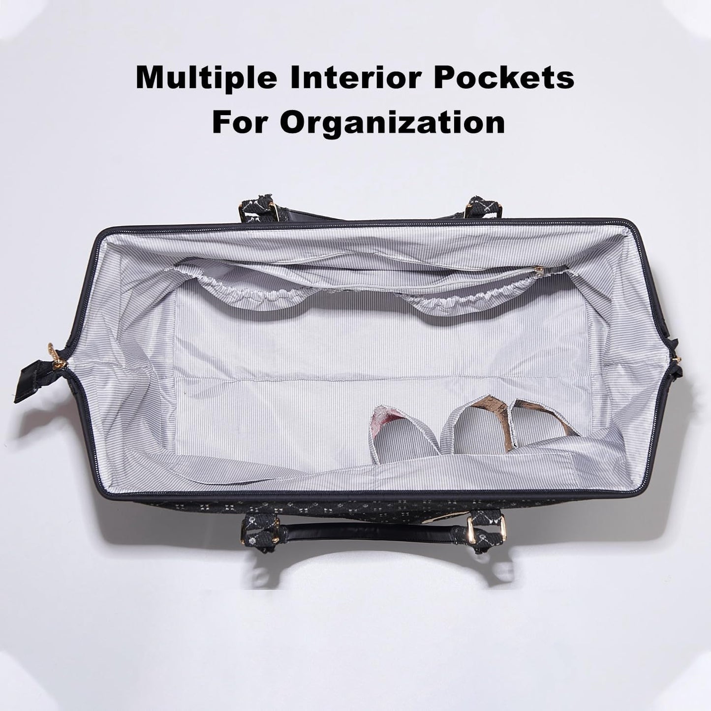 SUNVENO Large Diaper Bag Tote, Mommy Weekender Travel Bag for Mom & Baby, with 2 Pouches, Changing Pad & Luggage Sleeve