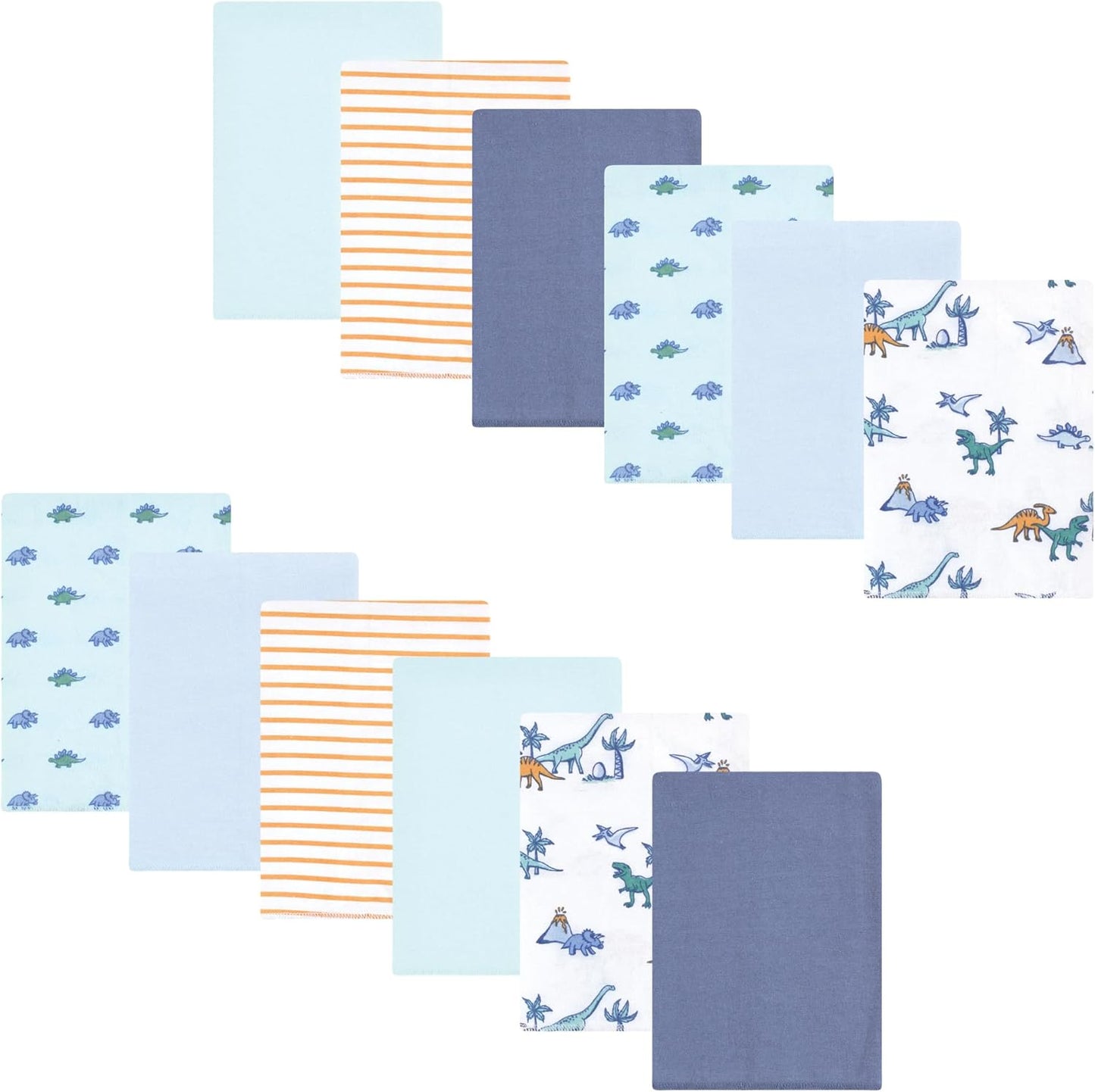 Luvable Friends Hudson Baby Flannel Burp Cloths 12pk, Dino Garden