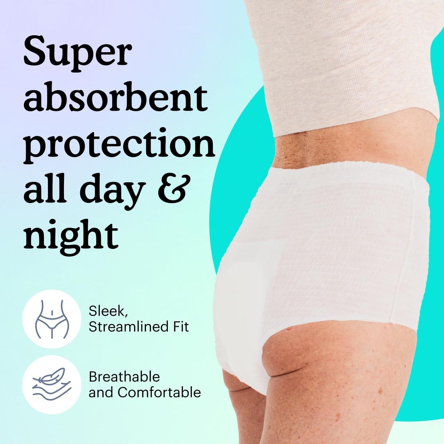 Because Overnight Absorbency Pull Ups - Adult Disposable Incontinence Underwear, Extra Absorbent Nighttime Briefs for Men and Women, White, Small/Medium, 80 Count (4 Packs of 20)