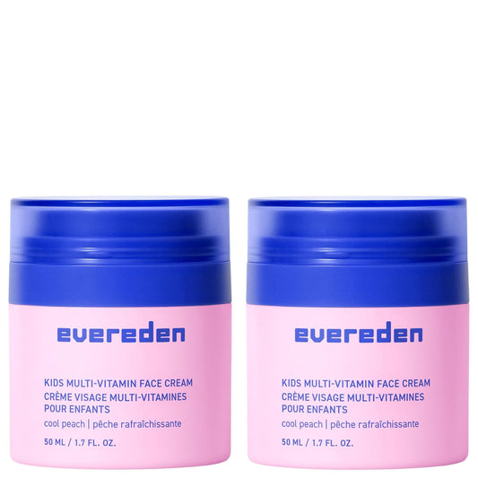 Evereden Kids Face Cream: Cool Peach, 1.7 oz. | Face Lotion | Clean and Non-Toxic Face Moisturizer | Multi-Vitamin Skin Care for Kids | Pack of 2