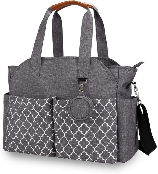 Lmbabter Diaper Bag Tote with Changing Station Upgrade Multi-Function Baby Bag with Adjustable Shoulder Strap
