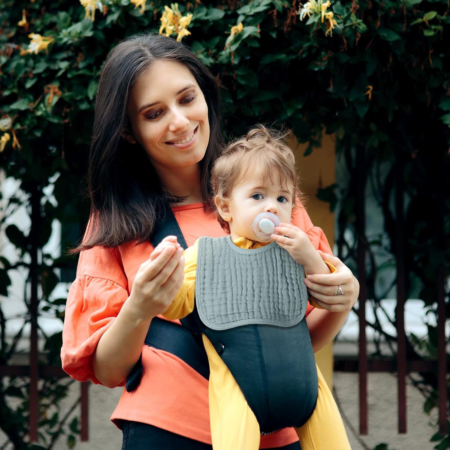 Tallew 8 Pack Muslin Burp Cloths and Baby Bibs for Boy Girl 20" x 10" Cotton Baby Bandana Drool Bibs Muslin Burp Cloths Absorbent Rag for Newborn Toddler Infant Gifts(Light Color)