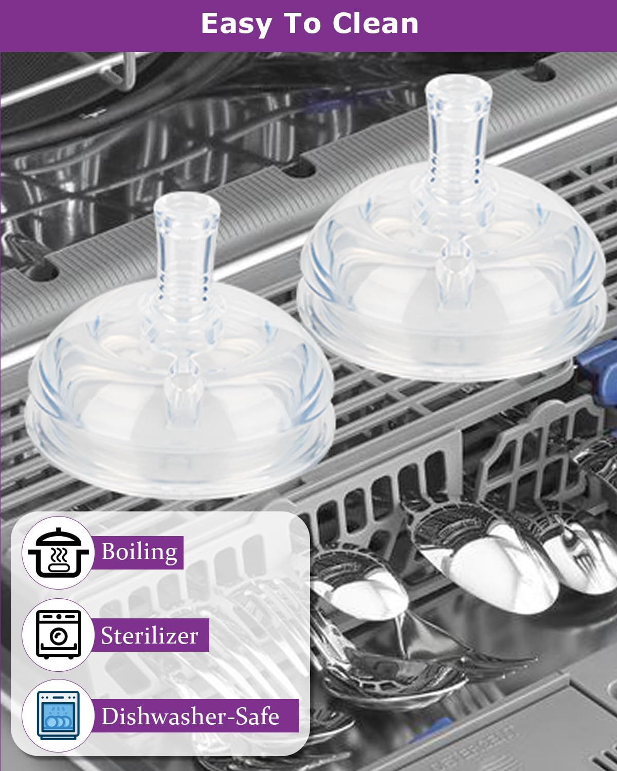 Sippy Straw Cup Nipples for Comotomo Baby Bottles,Food Grade Silicone Straw Top，Variable Flow Soft Nipple，6m+,4-Count