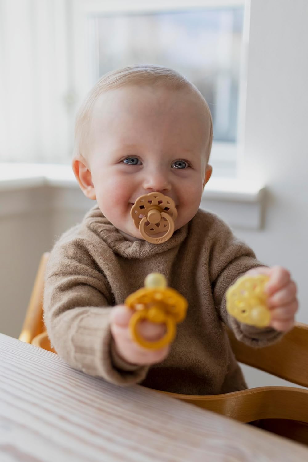 BIBS Boheme Soother 4-Pack | BPA Free Dummy Pacifier | Round Nipple | Natural Rubber Latex | Made in Denmark | Size 6-18 Months | Peach Mix