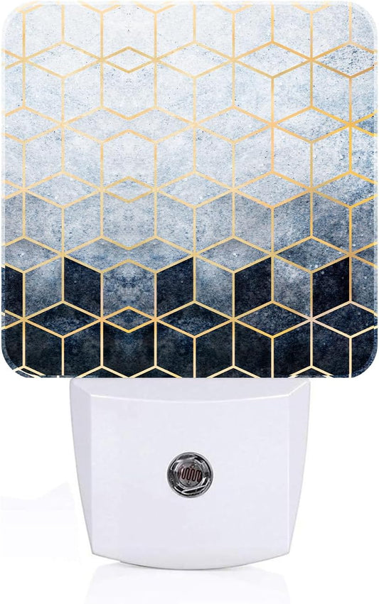 Black Grey Cubes Night Light,Plug-in Nightlights Auto Sensor Night Lamp Dusk-to-Dawn Lamp Home Decor for Nursery Children Girls Boys
