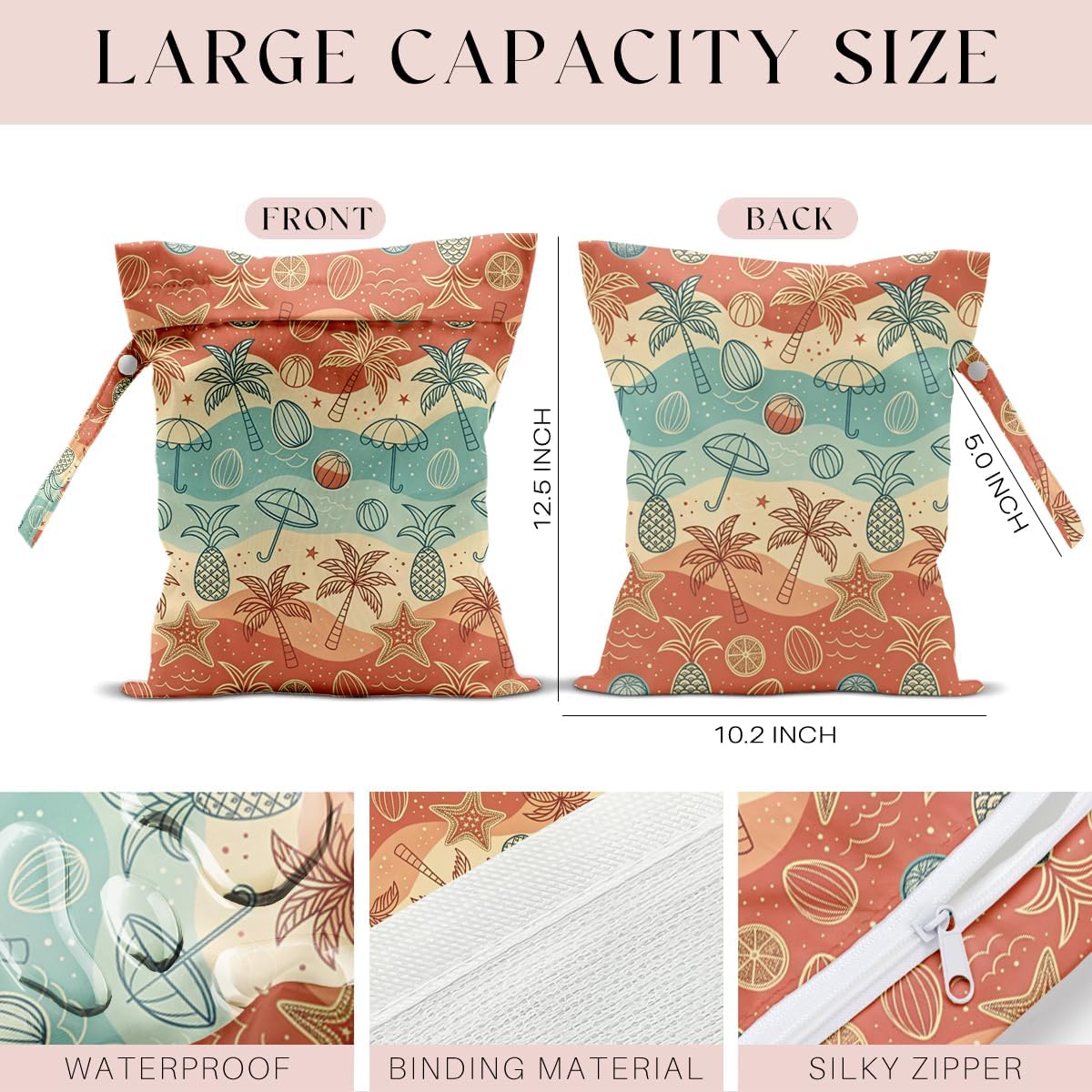 Wet Bag for Swimsuit, Beach Travel Essentials Wet Dry Bag, for Sunscreen Toiletry Dirty Clothes Yoga Gym Diaper, Friends Summer Beach Vacation Gifts. Beach vacation