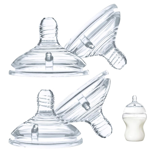 4-Count Silicone Bottle Nipples for Natural Start Anti-Colic Bottles & Advanced Anti-Colic Bottles & C to Natural Bottles and NUK Simply Natural Bottle, Anti-Colic Valve, Fast Flow, 6m+