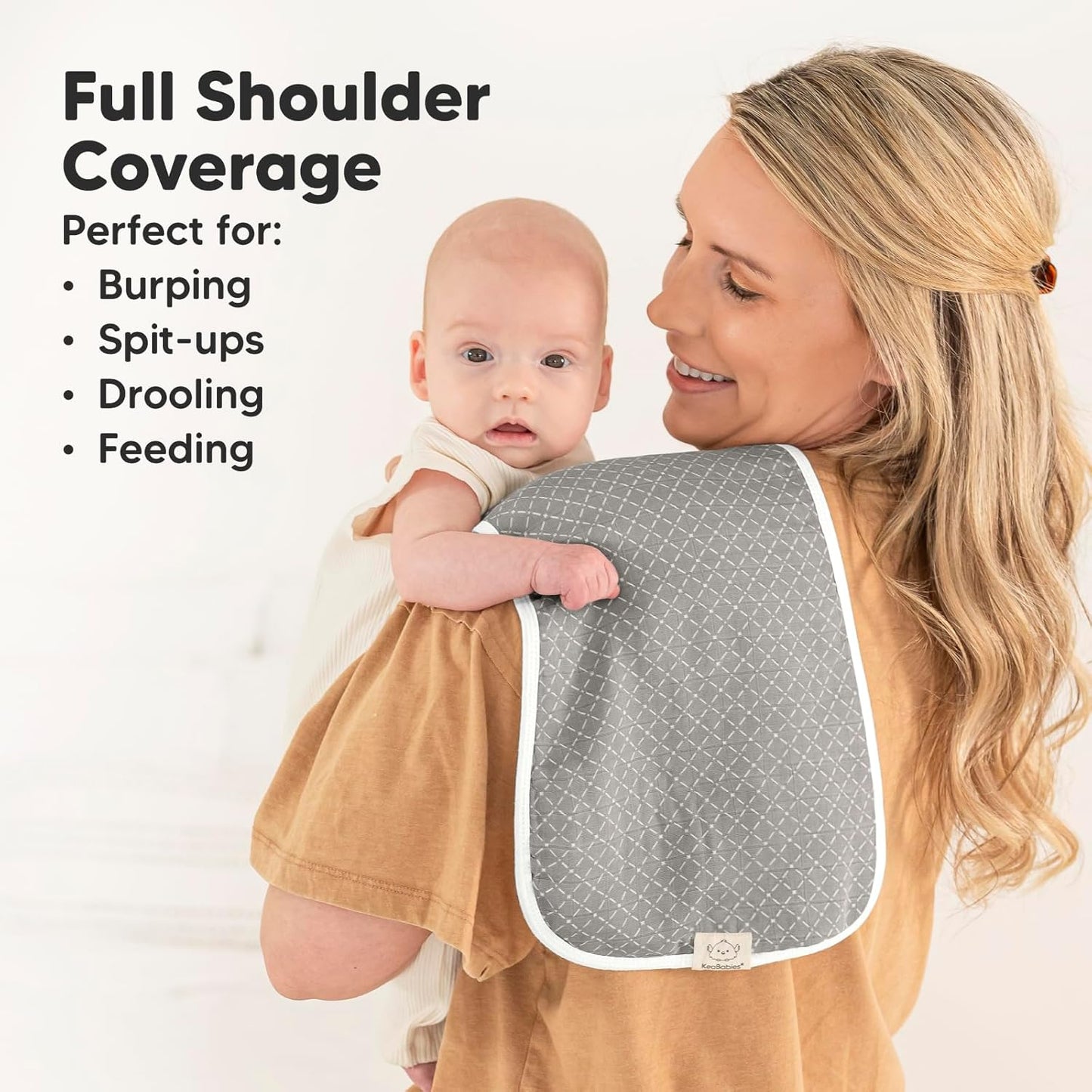 5-Pack Muslin Burp Cloths Baby Boy, Girl - Very Absorbent Baby Burp Cloth Rags, 8-Layers Viscose Derived from Bamboo Cotton Muslin Towel, Super Soft Spit Up Rags, No Shrink Washcloths (Nordic)