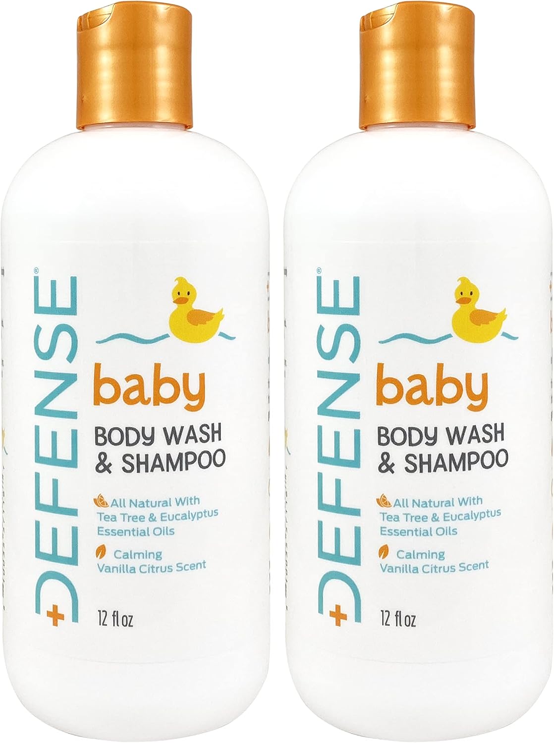 Defense Soap Baby Shampoo and Body Wash with Tea Tree Oil, Coconut Oil, Eucalyptus, Olive Oil & Aloe, 12 Fl Oz (Pack of 2)