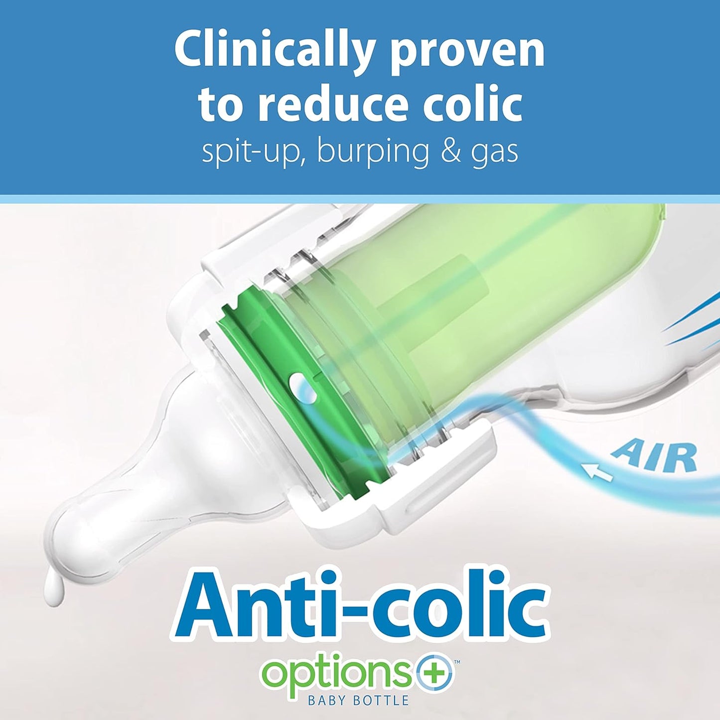 Dr. Brown’s Natural Flow® Anti-Colic Options+™ Narrow Baby Bottles, 8 oz/250ml, with Level 1 Slow Flow Nipple, 4 Pack, Purple/Clear
