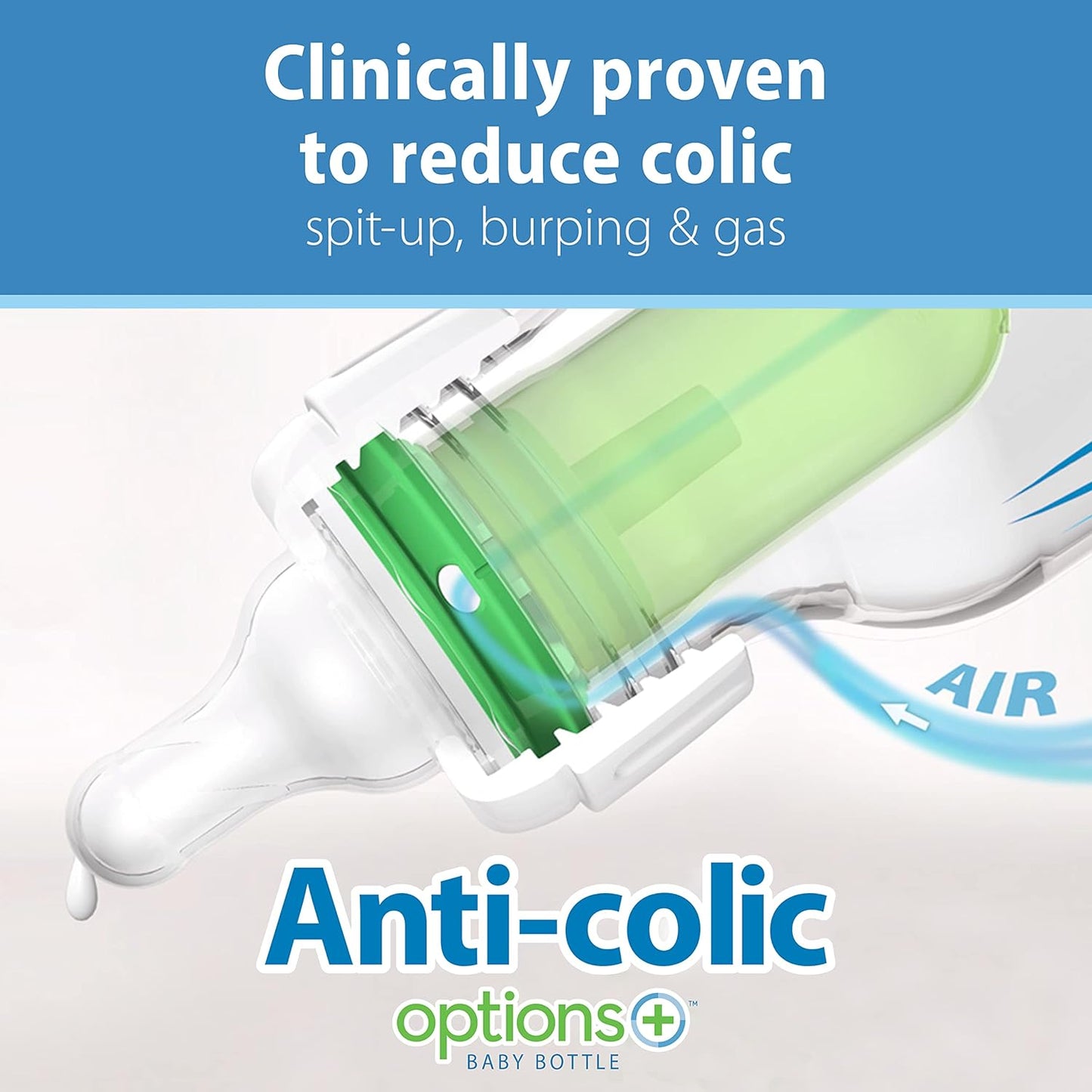 Dr. Brown’s Natural Flow® Anti-Colic Options+™ Narrow Baby Bottles 8 oz/250 mL, with Level 1 Slow Flow Nipple, 6 Pack, 0m+ Woodland Animals Gift Set