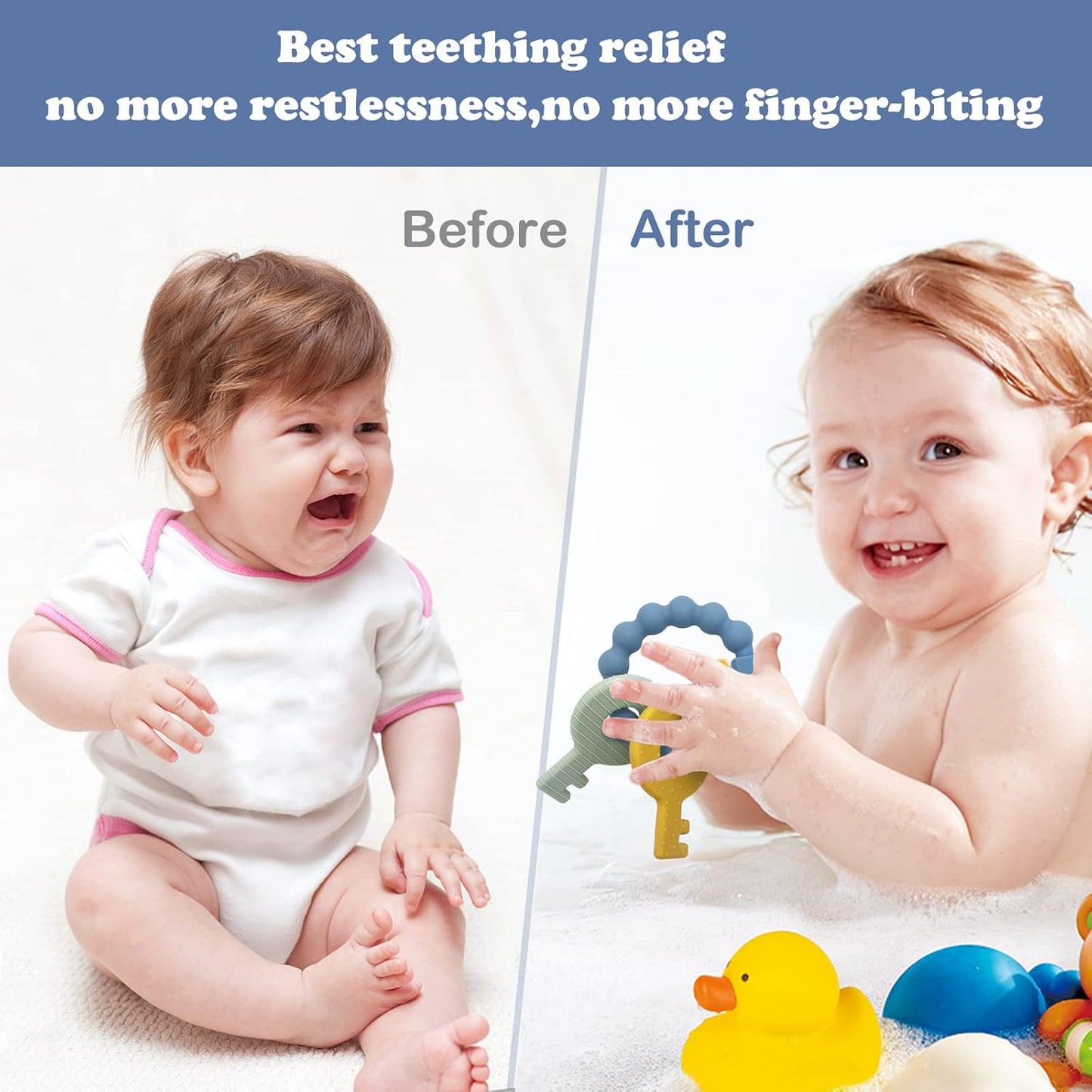 YAPROMO Silicone Teether Toys for Babies Cute Teething Ring Unisex Teething Toy for Baby Boy and Girls (Wine Red)