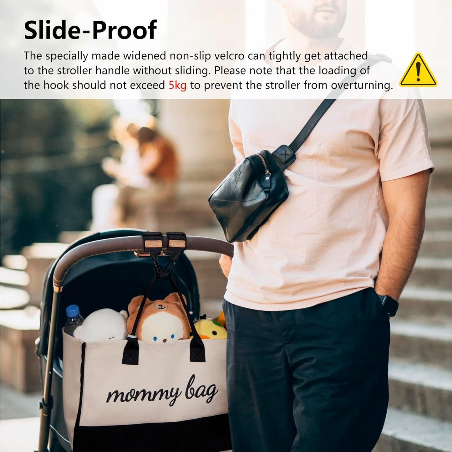 TOPDesign Universal Baby Stroller Organizer, Stroller Caddy with Detachable Mesh Bag & Heightened Insulated Cup Holders & Non-Slip Secure Hooks Accessories, Fits Most Strollers (Zoo 3)