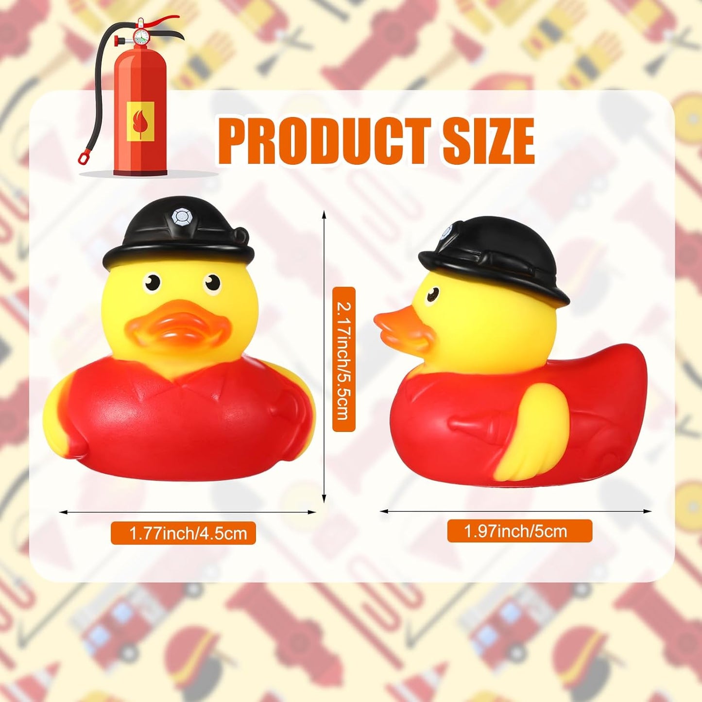 Sotiff 24 Pcs Firefighter Rubber Ducks Bulk 2 Inch Fireman Rubber Ducky for Firefighter Party Favors Birthday Party Gifts Beach Summer Bath Tub Pool Float