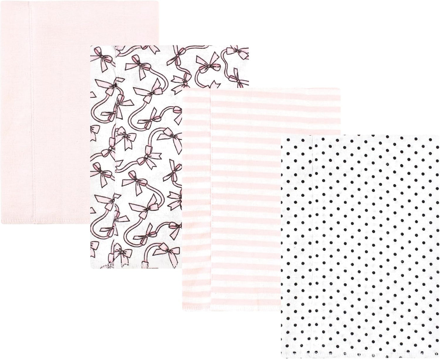 Luvable Friends Hudson Baby Flannel Burp Cloths 4pk, Rose Ribbons