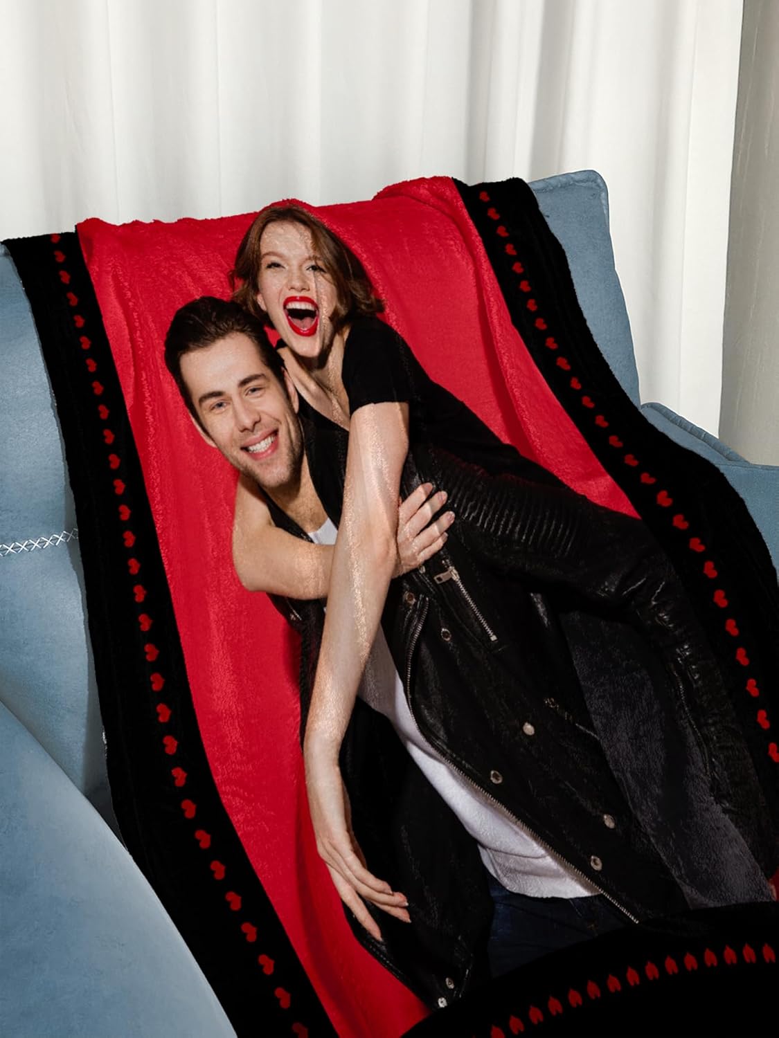 Personalized Blanket with Photos Text Custom Blankets Thows with Picture Customizable Photo Blanket Gifts for Mom Dad Couple Girlfriend Boyfriend Wife Husband, 60 * 80in